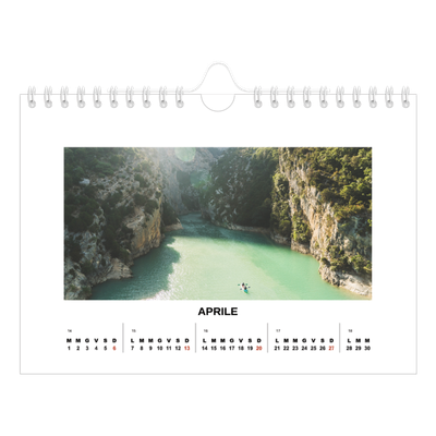 Calendario fotografico A5 — Foto semplice [Aprile]