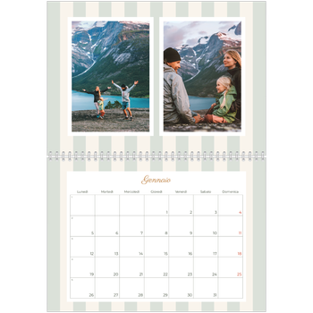Calendario A4 Doppio — Scrittura e strisce