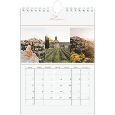 Calendario fotografico A5 — Banner di script d'oro [Marzo]