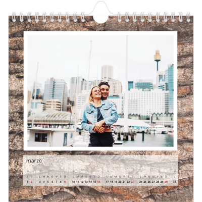 Calendari quadrati — Corteccia d'albero [Marzo]