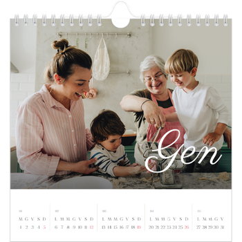 Calendario Fotografico Quadrato — Mese scritto a mano
