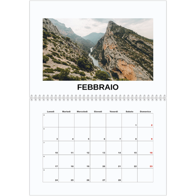 Calendario A4 Doppio — Foto semplice [Febbraio]