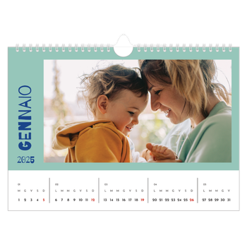 Calendario Fotografico A4 Orizzontale — Divertente colorato