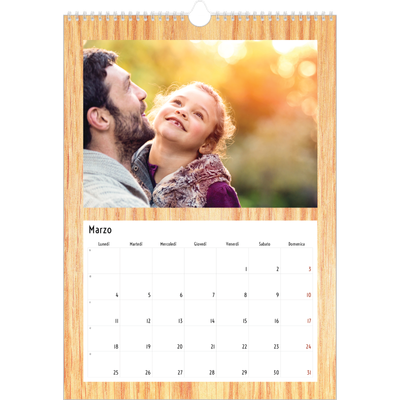 Calendario A3 verticale — Legno [Marzo]