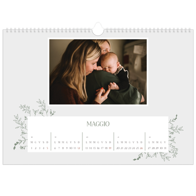 Calendario A3 orizzontale  — Fiori disegnati a mano [copertina]