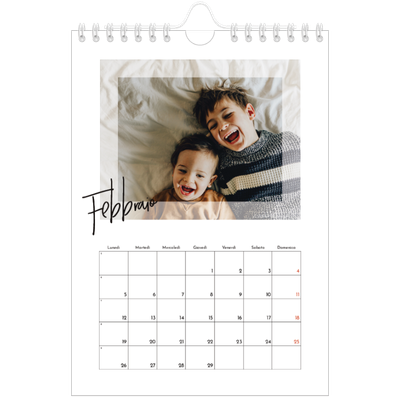 Calendario fotografico A5 — Cornice trasparente [Febbraio]