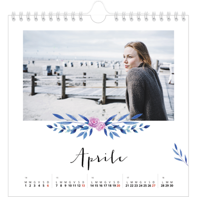 Calendari quadrati — Illustrazioni floreali [Aprile]