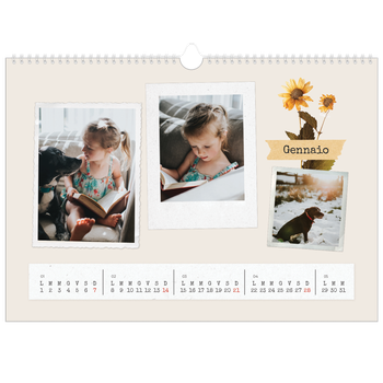 Calendario Fotografico A3 Orizzontale — Scrapbooking vintage