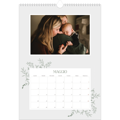 Calendario A3 verticale — Fiori disegnati a mano [copertina]