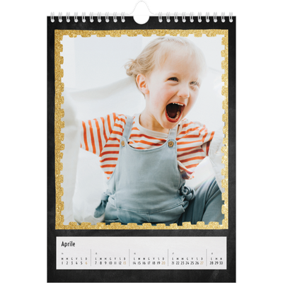 Calendario personalizzato A4 — Cornici dorate [Aprile]