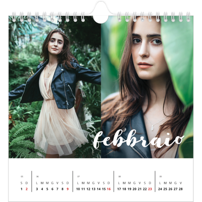 Calendari quadrati — Scrittura semplice [Febbraio]