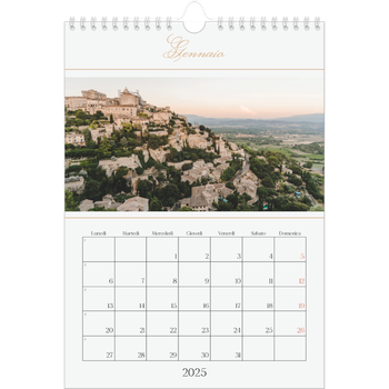 Calendario personalizzato A4 — Banner di script d'oro