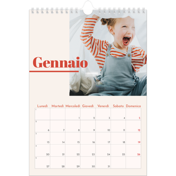Calendario personalizzato A4 — Nostalgia degli anni '90