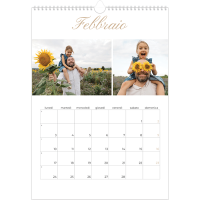 Calendario A3 verticale — Scatole con strisce fotografiche [Febbraio]