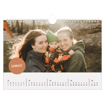 Calendario Fotografico A4 Orizzontale — Adesivo fotografico