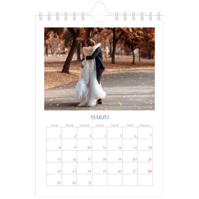 Calendario fotografico A5 — Classico cobalto [Marzo]