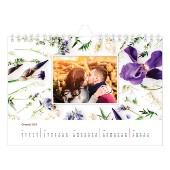 Calendario Fotografico A5 Orizzontale — Cornici floreali