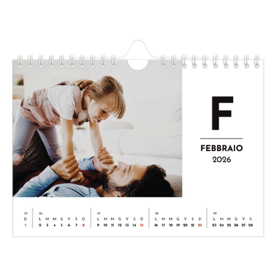 Calendario fotografico A5 — Riflettore lettera [Febbraio]