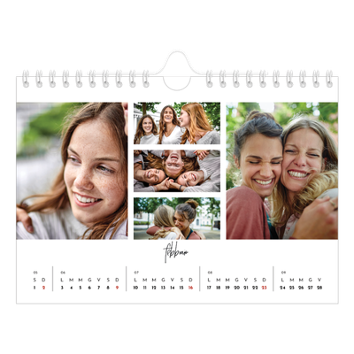Calendario fotografico A5 — Disposizioni fotografiche [Febbraio]