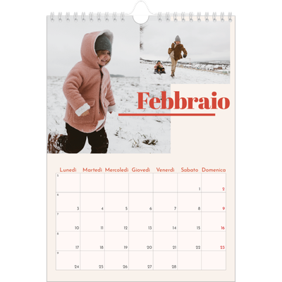 Calendario personalizzato A4 — Nostalgia degli anni '90 [Febbraio]