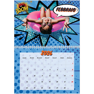 Calendario A4 Doppio — Fumetti [Febbraio]