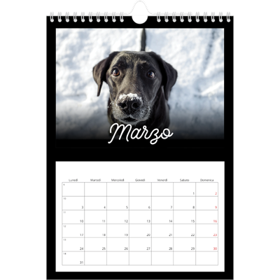 Calendario personalizzato A4 — Minimale nero [Marzo]
