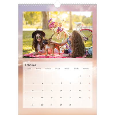 Calendario A3 verticale — Paesaggio nuvoloso [Febbraio]