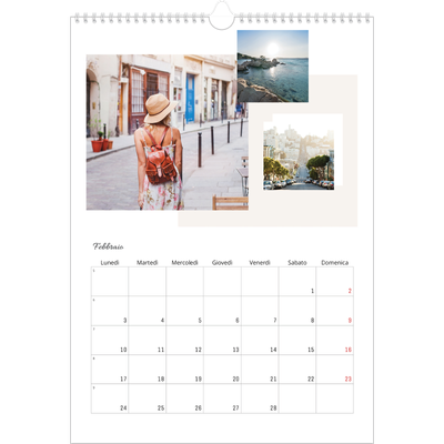 Calendario A3 verticale — Toni spenti [Febbraio]