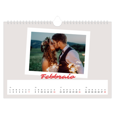 Calendario fotografico A4 — Firmato in cremisi [Febbraio]