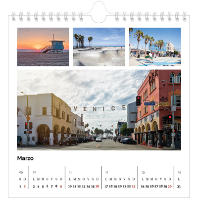 Calendari quadrati — Griglia fotografica [Marzo]