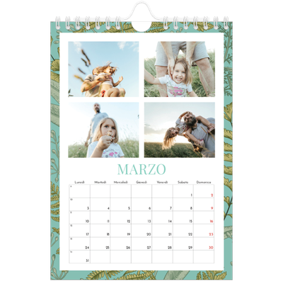 Calendario fotografico A5 — Carta da parati floreale [Marzo]