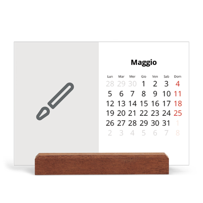 Calendario con supporto in legno orizzontale  — Disegna il tuo prodotto [copertina]