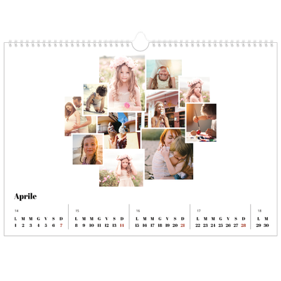Calendario A3 orizzontale  — Forme di collage [Aprile]