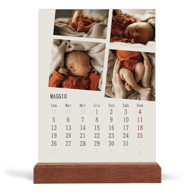 Calendario con supporto in legno verticale  — Ricordi in movimento [copertina]