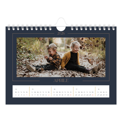 Calendario fotografico A5 — Blu prussiano [Aprile]