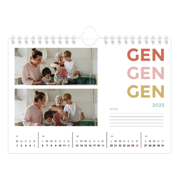 Calendario Fotografico A5 Orizzontale — Tipo colorato