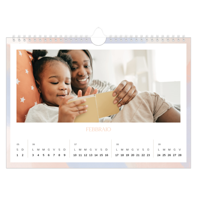 Calendario fotografico A4 — Effetto pennello [Febbraio]