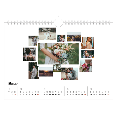 Calendario fotografico A4 — Forme di collage [Marzo]