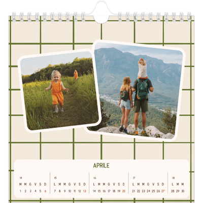 Calendari quadrati — Fantasia rétro [Aprile]