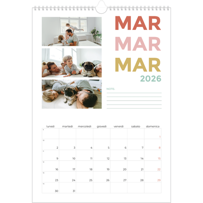 Calendario A3 verticale — Tipo colorato [Marzo]