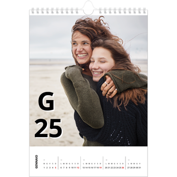 Calendario personalizzato A4 — Stile lettera