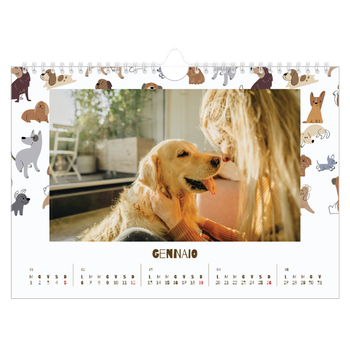 Calendario Fotografico A4 Orizzontale — Cucciolo giocherellone