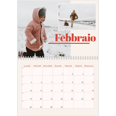 Calendario A4 Doppio — Nostalgia degli anni '90 [Febbraio]