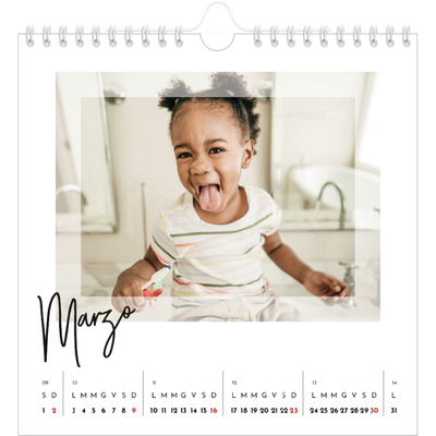 Calendari quadrati — Cornice trasparente [Marzo]