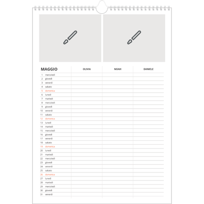 Calendario famiglia A3 verticale — Disegna il tuo prodotto - Famiglia di 3 [copertina]