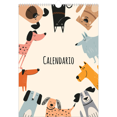 Calendario A3 verticale — Zampette di cane e scarabocchi [copertina]