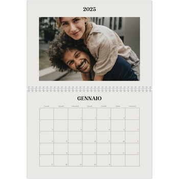 Calendario A4 Doppio — Avorio semplice