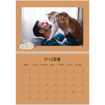 Calendario A4 Doppio — Gattino giocherellone [copertina]