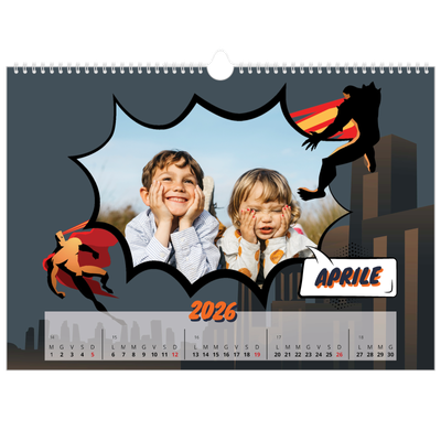 Calendario A3 orizzontale  — Fumetti [Aprile]