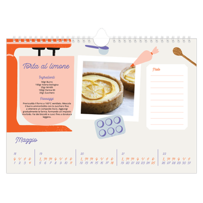 Calendario fotografico A4 — Un anno di ricette [copertina]